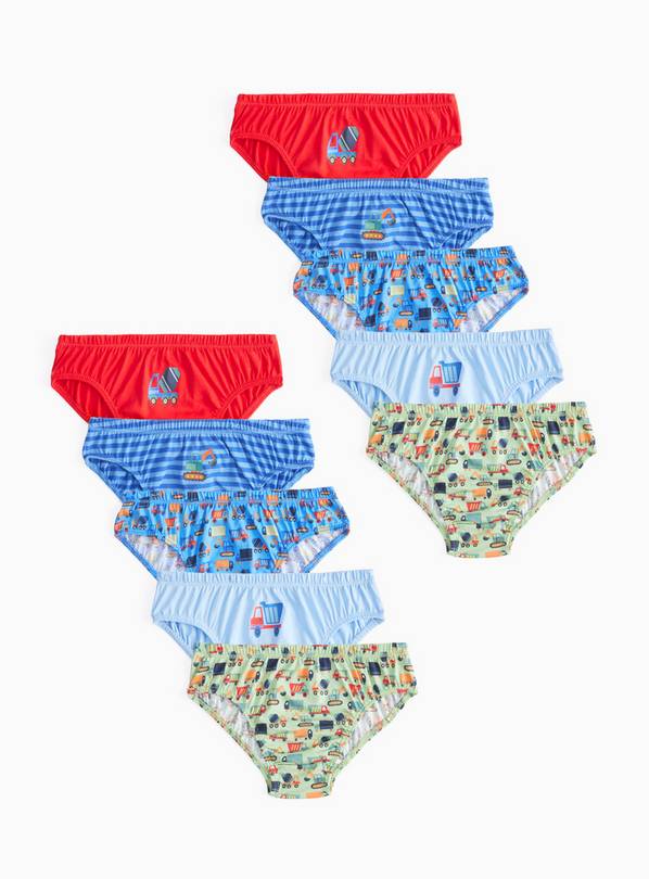 Car Print Briefs 10 Pack  4-5 years